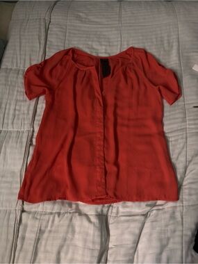 Moon Collection Short-Sleeve Blouse - Coral